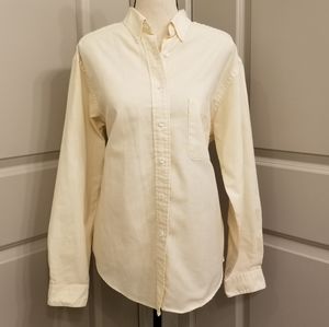 Lands' End Women's Yellow & White Striped Top